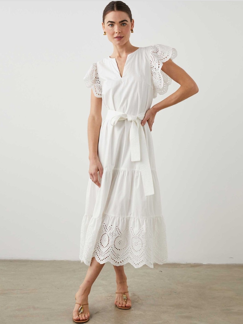 Rails Gia Tiered White Midi Dress New! - Picture 15 of 15